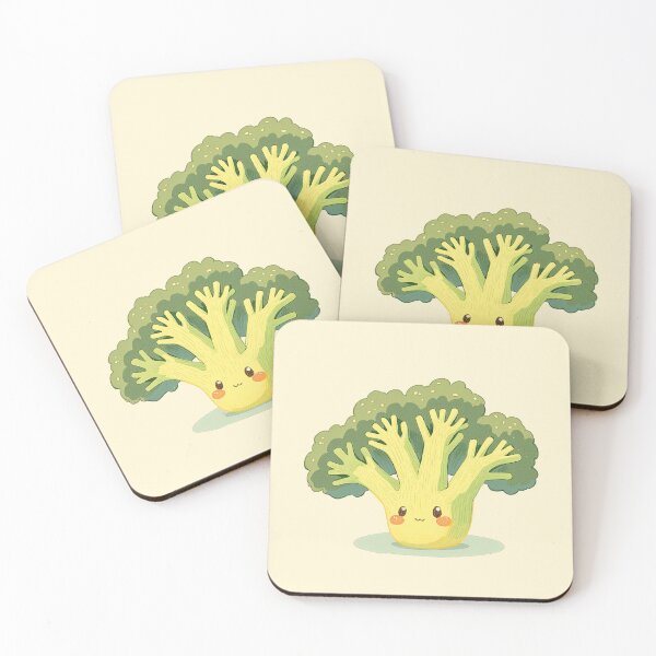 Item preview, Cute Kawaii Broccoli – Happy Fruit Illustration designed and sold by DesertOptimist.