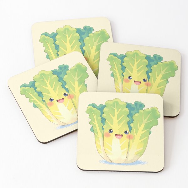 Item preview, Cute Kawaii Lettuce – Happy Fruit Illustration designed and sold by DesertOptimist.
