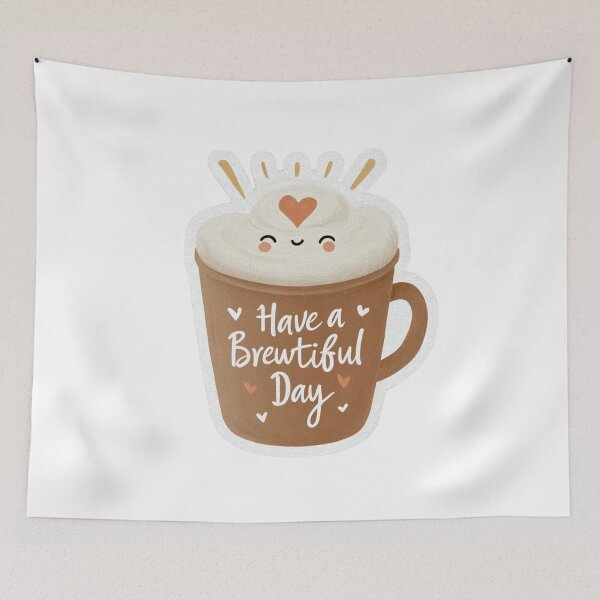 Item preview, Kawaii Coffee Brewtiful Day Sticker designed and sold by Blurbean.