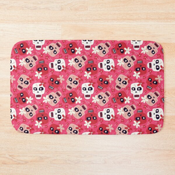 Item preview, Cute hot pink skulls pattern  designed and sold by FatBirdie.