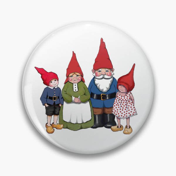 Item preview, Family of GNOMES, From Original Illustration, Fantasy Art, Red Hats designed and sold by JoyfulWhimsy.
