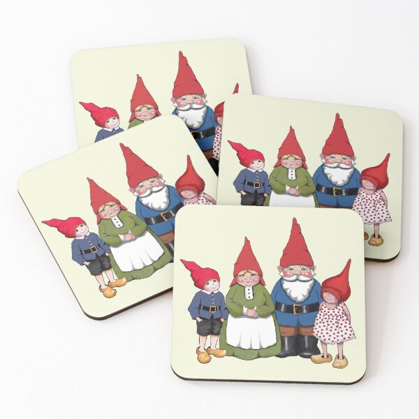 Item preview, Family of GNOMES, From Original Illustration, Fantasy Art, Red Hats designed and sold by JoyfulWhimsy.