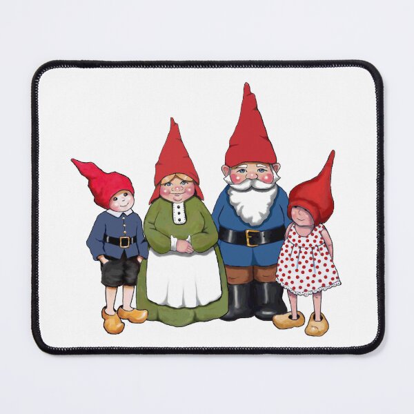 Item preview, Family of GNOMES, From Original Illustration, Fantasy Art, Red Hats designed and sold by JoyfulWhimsy.