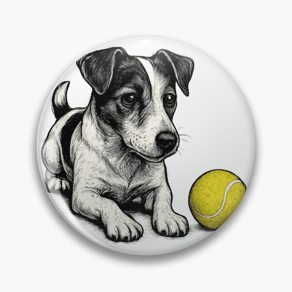 Item preview, Jack Russel dog with a tennis ball designed and sold by elekat.