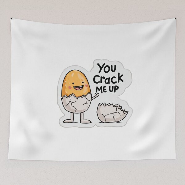 Item preview, You Crack Me Up Egg Pun Sticker designed and sold by Blurbean.