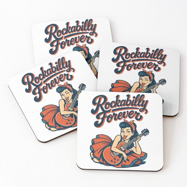 Item preview, Rockabilly forever electric guitar woman 50s gift designed and sold by Pineapple-Tree.