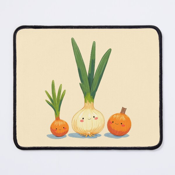 Item preview, Three Cute Kawaii Onions – Happy Vegetable Friends Illustration designed and sold by DesertOptimist.
