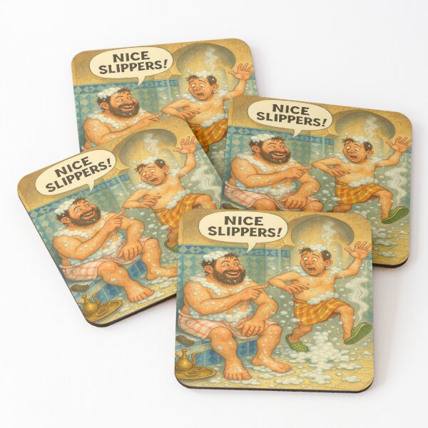 Item preview, Nice Slippers – Funny Bathhouse Scene designed and sold by alizo74.
