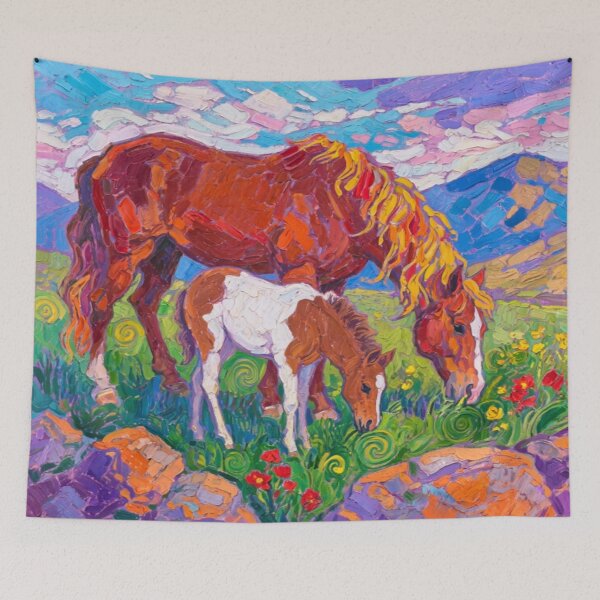 Item preview, Dartmoor ponies4(watercolour + AI) designed and sold by artsmeow.