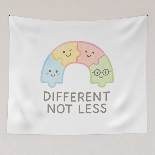 Item preview, Different Not Less – Neurodiversity Puzzle Rainbow designed and sold by blacksugarkw.