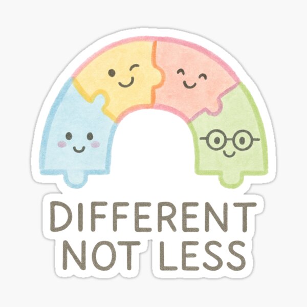 Item preview, Different Not Less – Neurodiversity Puzzle Rainbow designed and sold by blacksugarkw.