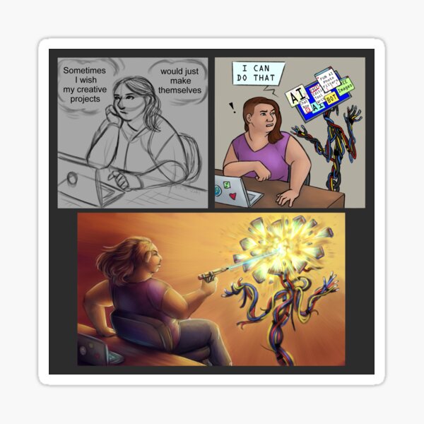 Item preview, Anti AI meme Redo Version designed and sold by miss-winks-art.