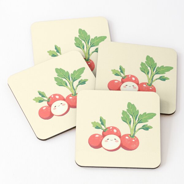 Item preview, Cute Kawaii Radish – Happy Fruit Illustration designed and sold by DesertOptimist.