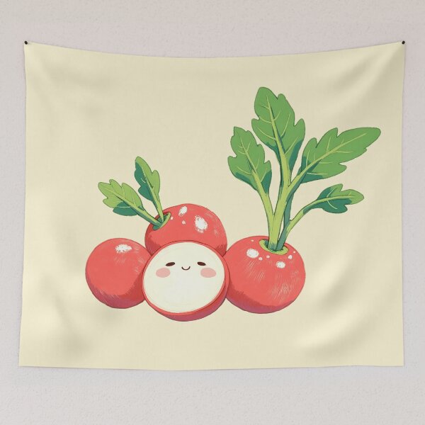 Item preview, Cute Kawaii Radish – Happy Fruit Illustration designed and sold by DesertOptimist.