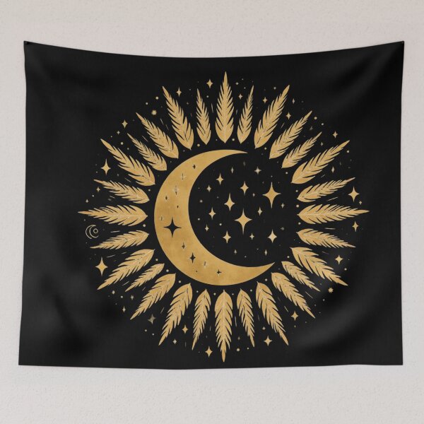 Item preview, Moon in Circle of Abundance – Soft Golden Flow designed and sold by 	aluzia.design.