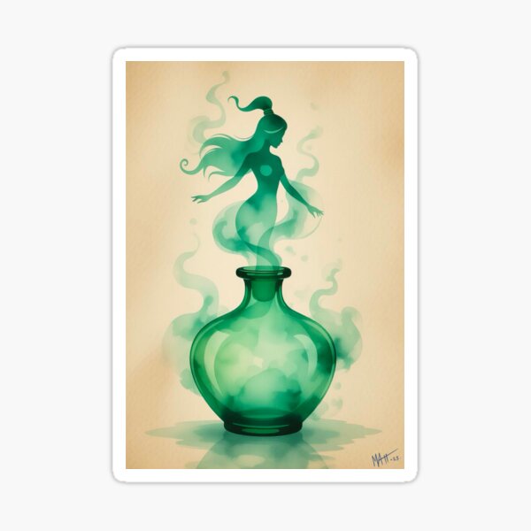 Item preview, Green Genie In A Bottle  designed and sold by MatrixTattoo.