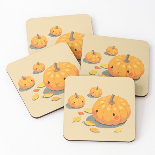 Item preview, Kawaii Pumpkin Trio – Autumn Illustration designed and sold by DesertOptimist.