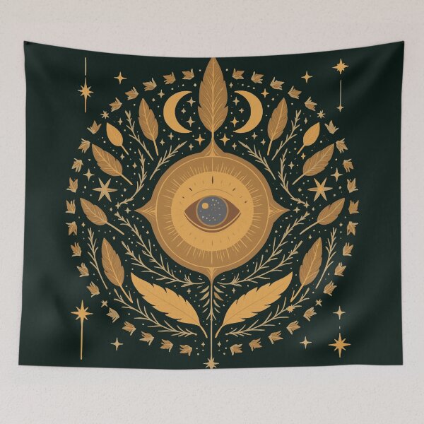 Item preview, Sacred Vision Bloom – Golden Cosmic Eye designed and sold by 	aluzia.design.