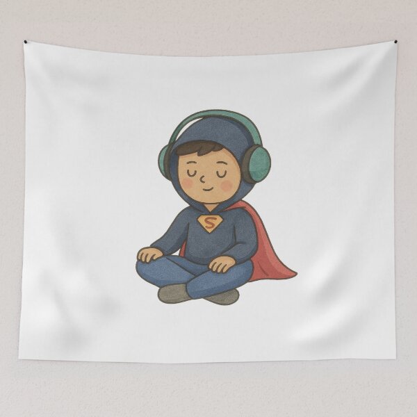 Item preview, Calm Superhero – Quiet Time Illustration designed and sold by blacksugarkw.