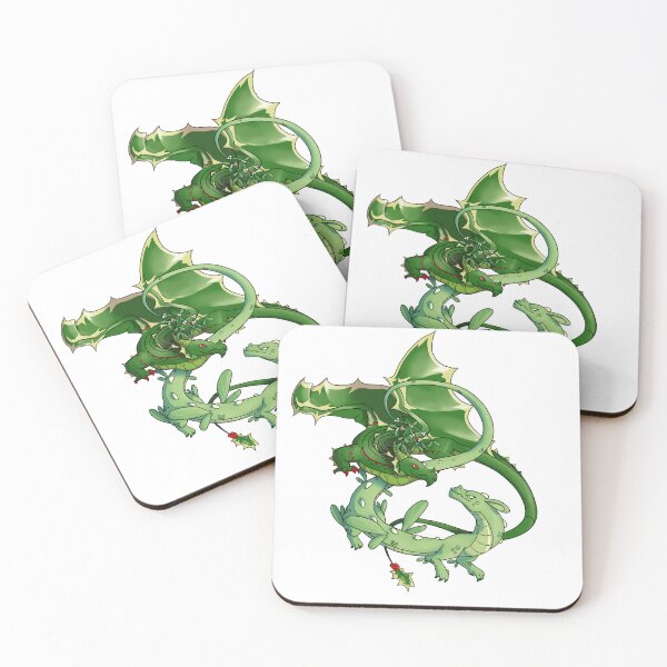 Item preview, Festive Holly and Mistletoe Dragons designed and sold by LotteDraws.