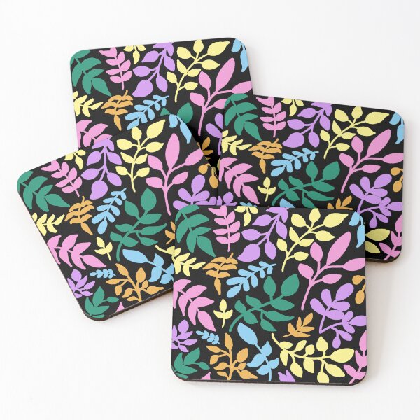 Item preview, Colorful leaves in black background designed and sold by juoctaviniarts.