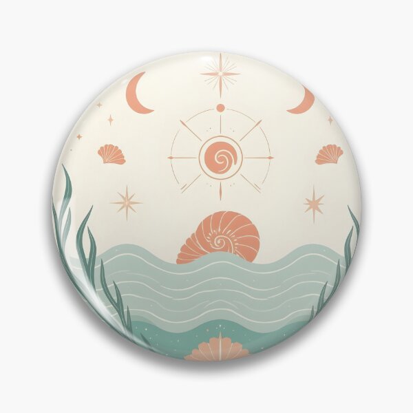 Item preview, Sacred Water Dawn – Coral Spiral & Light Seaweed designed and sold by 	aluzia.design.