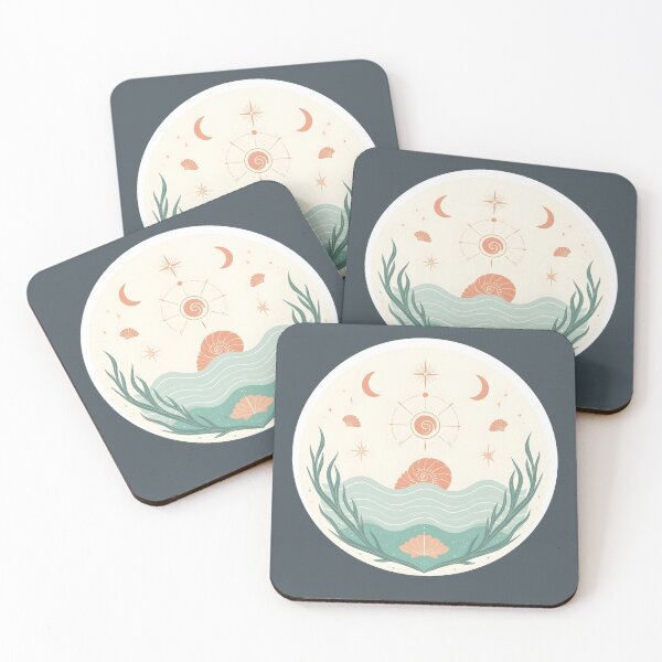 Item preview, Sacred Water Dawn – Coral Spiral & Light Seaweed designed and sold by 	aluzia.design.