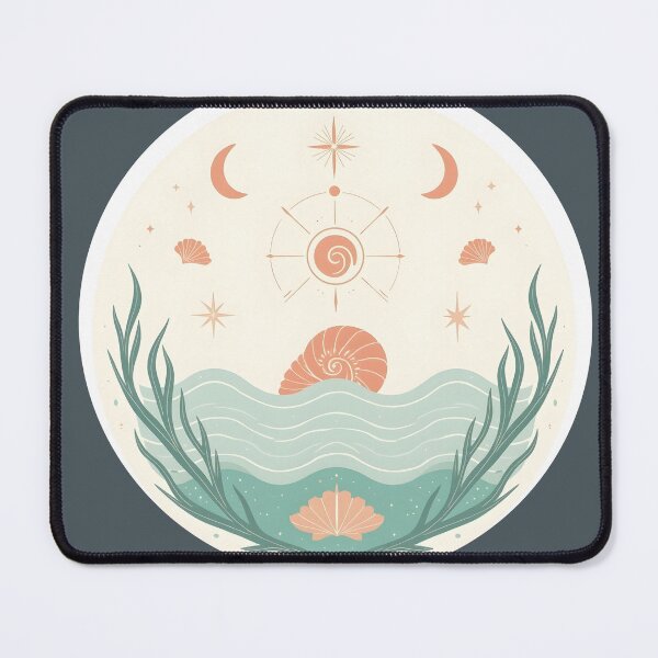 Item preview, Sacred Water Dawn – Coral Spiral & Light Seaweed designed and sold by aluzia.design.