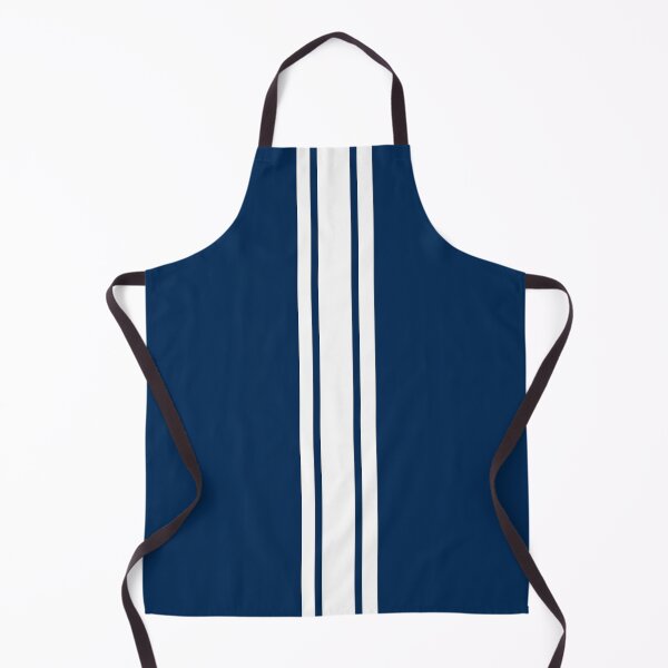 Item preview, Single Stripe with 2 Thick Pinstripes (White on Coker Blue) designed and sold by Racing Stripes Only.