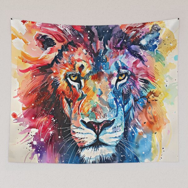 Item preview, Powerful Fantasy Lion Face In Vibrant Bold Colors  designed and sold by DEC02.