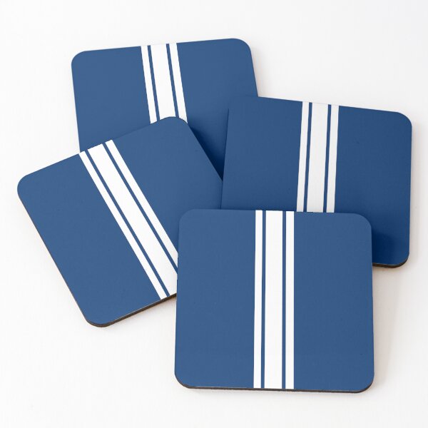 Item preview, Single Stripe with 2 Thick Pinstripes (White on Guardsman Blue) designed and sold by Racing Stripes Only.