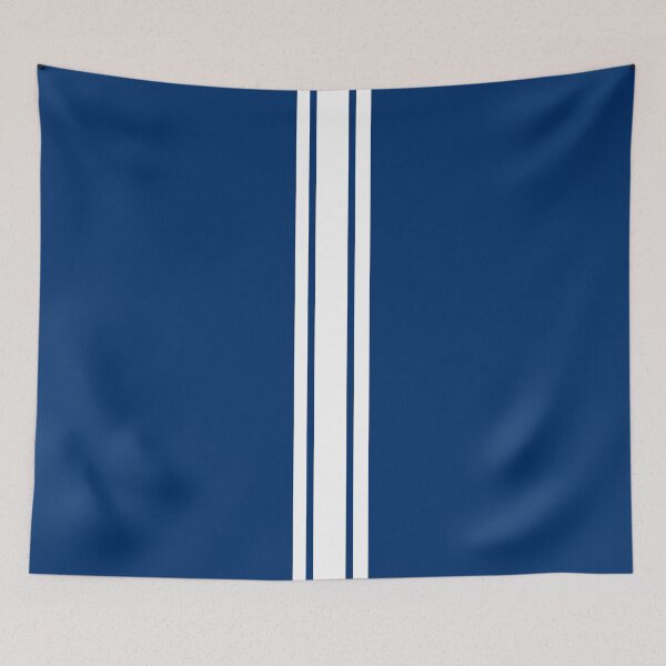 Item preview, Single Stripe with 2 Thick Pinstripes (White on Guardsman Blue) designed and sold by Racing Stripes Only.