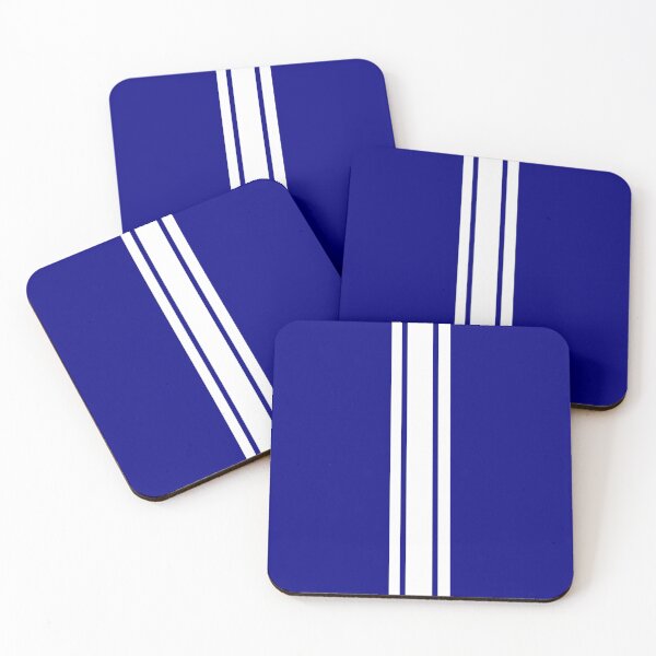 Item preview, Single Stripe with 2 Thick Pinstripes (White on Navy Blue) designed and sold by Racing Stripes Only.
