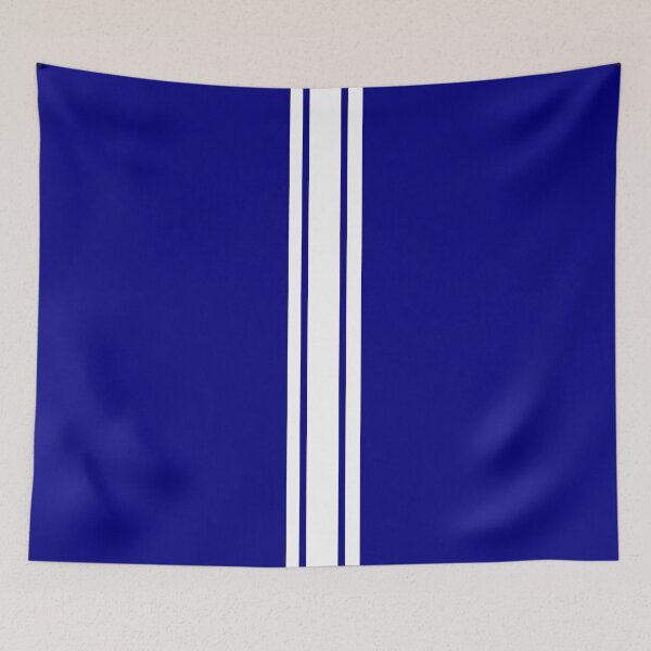 Item preview, Single Stripe with 2 Thick Pinstripes (White on Navy Blue) designed and sold by Racing Stripes Only.