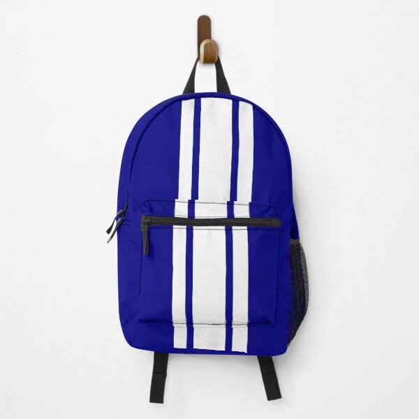 Item preview, Single Stripe with 2 Thick Pinstripes (White on Navy Blue) designed and sold by Racing Stripes Only.