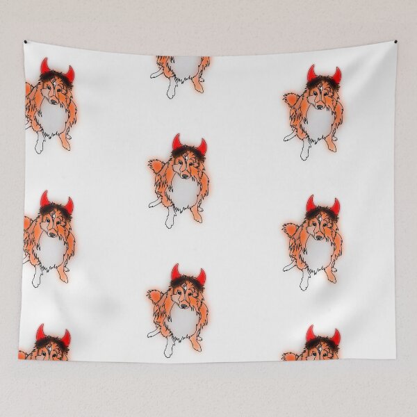 Item preview, Josh the Sheltie Wearing an Devil Horns – animalzinhats designed and sold by Ashley’sAnimalz.