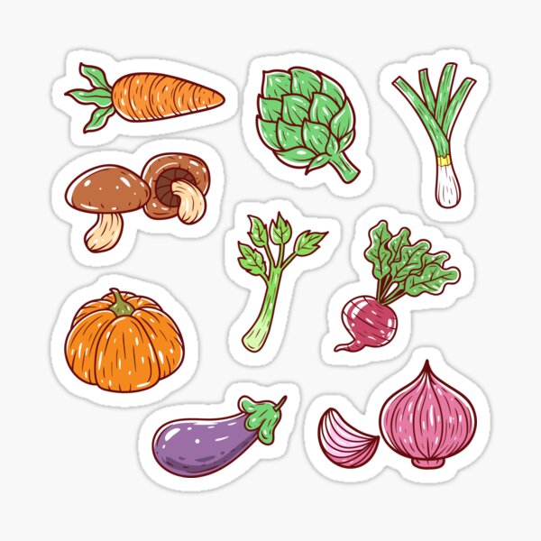 Item preview, Cute little vegetables sticker pack designed and sold by PaperCoByNicole.