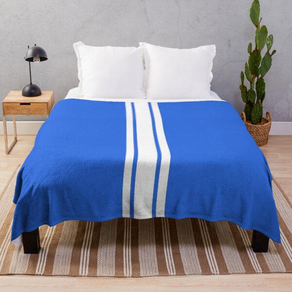Item preview, Single Stripe with 2 Thick Pinstripes (White on Royal Blue) designed and sold by Racing Stripes Only.