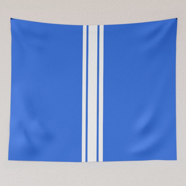 Item preview, Single Stripe with 2 Thick Pinstripes (White on Royal Blue) designed and sold by Racing Stripes Only.