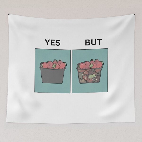 Item preview, Yes But Strawberry Version - Thanksgiving, Christmas And Birthday Party Gift Ideas for Classic Memes Lovers and Fans designed and sold by Memeing Everything.
