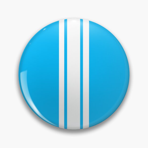 Item preview, Single Stripe with 2 Thick Pinstripes (White on Deep Sky Blue) designed and sold by Racing Stripes Only.