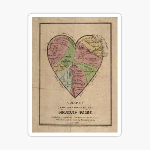 Item preview, Map of a woman's heart designed and sold by generalbonkers.