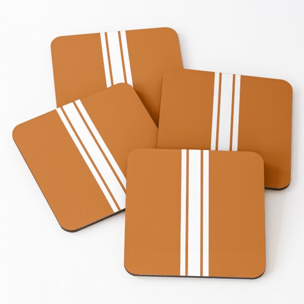 Item preview, Single Stripe with 2 Thick Pinstripes (White on Burnt Orange) designed and sold by Racing Stripes Only.