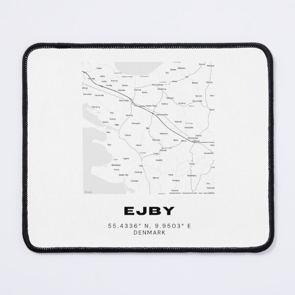 Item preview, Ejby Black and White Denmark Map Print designed and sold by RM-Journey.