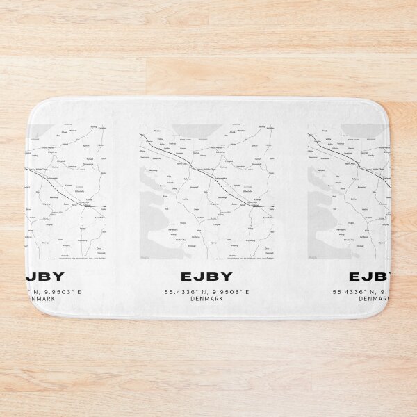 Item preview, Ejby Black and White Denmark Map Print designed and sold by RM-Journey.