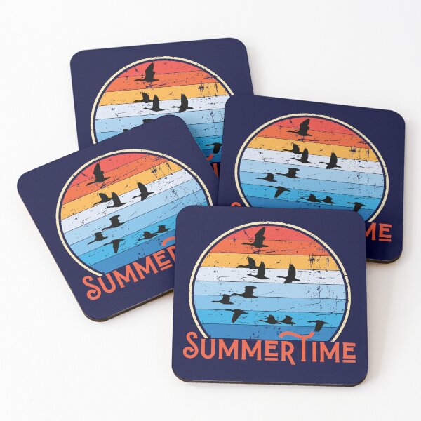 Item preview, Summertime. Wild Geese Heading to a Warmer Place. Retro Stripes designed and sold by AfricaSkyBlue.