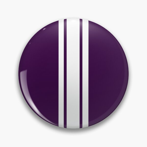 Item preview, Single Stripe with 2 Thick Pinstripes (White on Deep Purple) designed and sold by Racing Stripes Only.