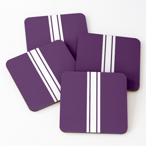 Item preview, Single Stripe with 2 Thick Pinstripes (White on Deep Purple) designed and sold by Racing Stripes Only.