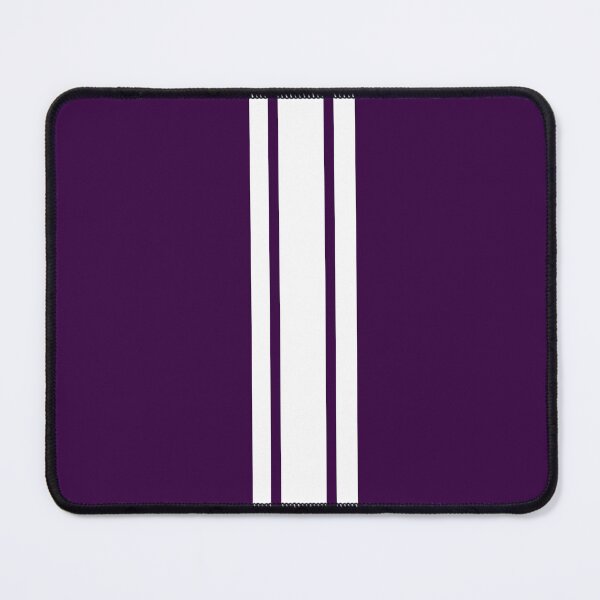 Item preview, Single Stripe with 2 Thick Pinstripes (White on Deep Purple) designed and sold by Racing Stripes Only.
