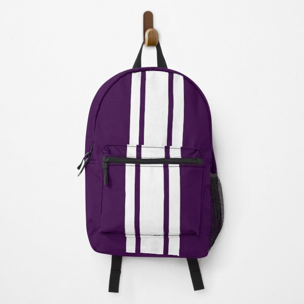 Item preview, Single Stripe with 2 Thick Pinstripes (White on Deep Purple) designed and sold by Racing Stripes Only.
